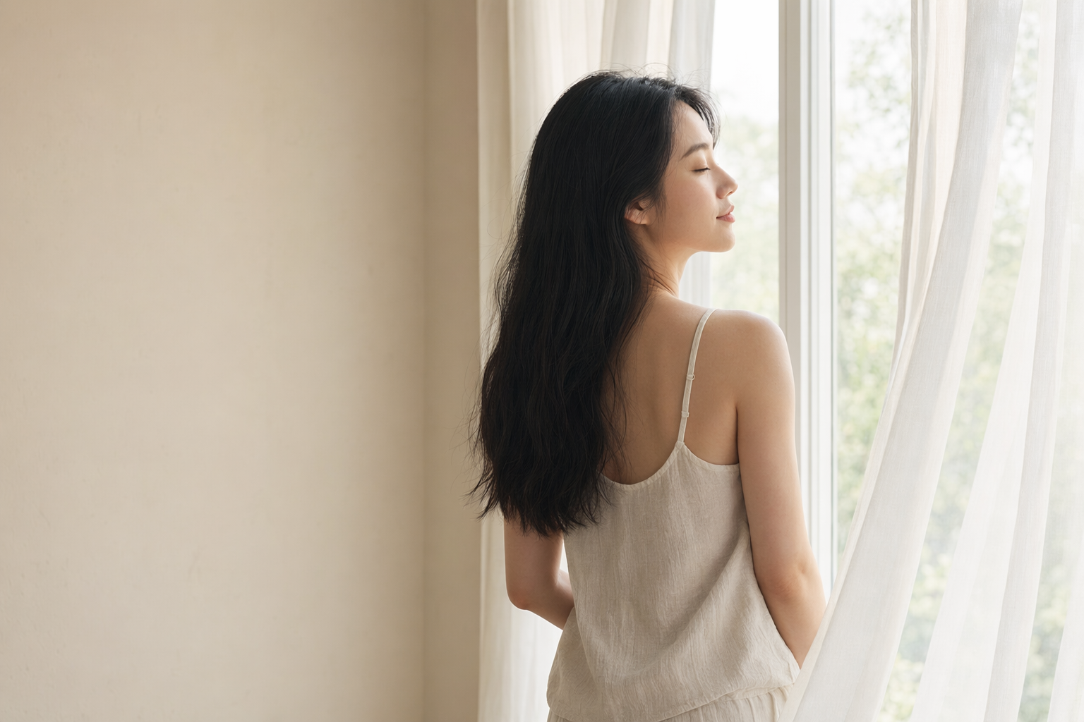 A quiet morning by the window